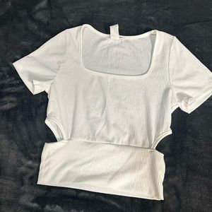 White cropped top